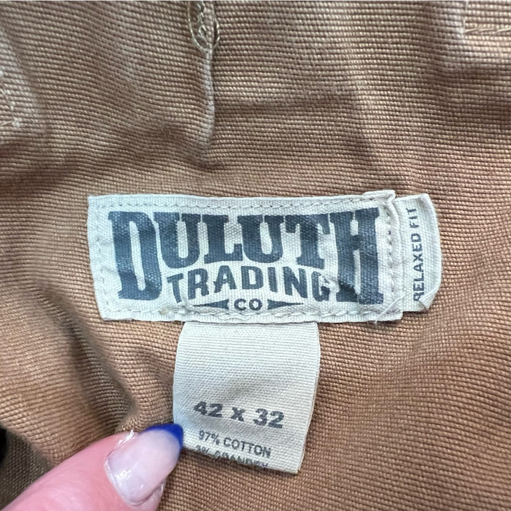 Duluth Trading Co Camel Flex Fire Hose Relaxed Fit Work Cargo Pants 42x32 - Picture 5 of 6